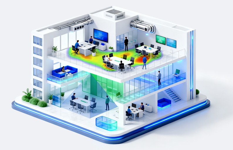 Maqueta de un piso de oficinas