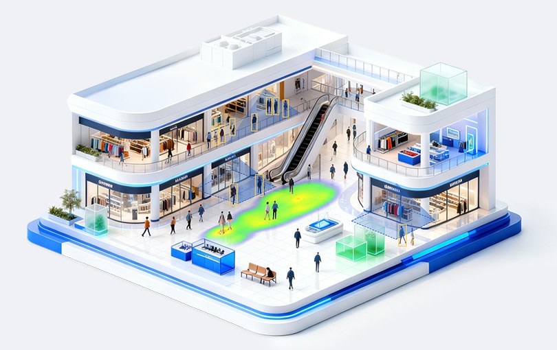 Maqueta de un centro comercial